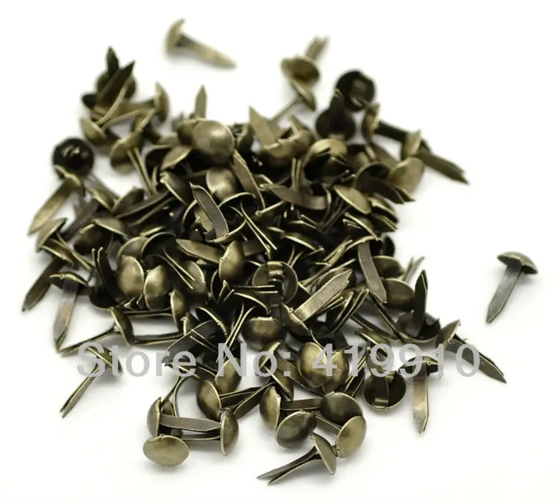 500pcs Bronze Tone Pastel Round Brads Scrapbooking Embellishment 9x5mm J2659