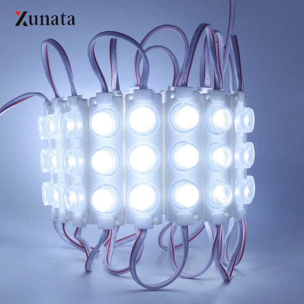 DC12V 20 قطعة 3W LED وحدة مع حقن عدسة SMD2835 3 المصابيح/pc الإعلان تصميم Led الإضاءة وحدة عالية مشرق وحدات