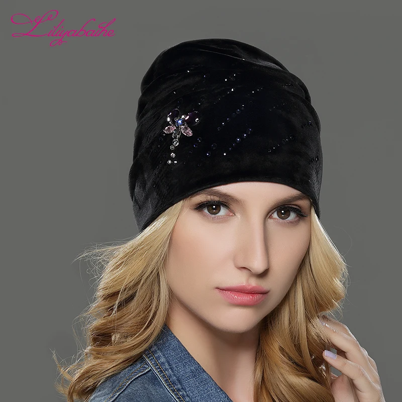 LILIYABAIHE Women Autumn And Winter Hat Ladies Cat Girls Hats For Women Skullies Beanies Fluff Caps Touca new style Caps