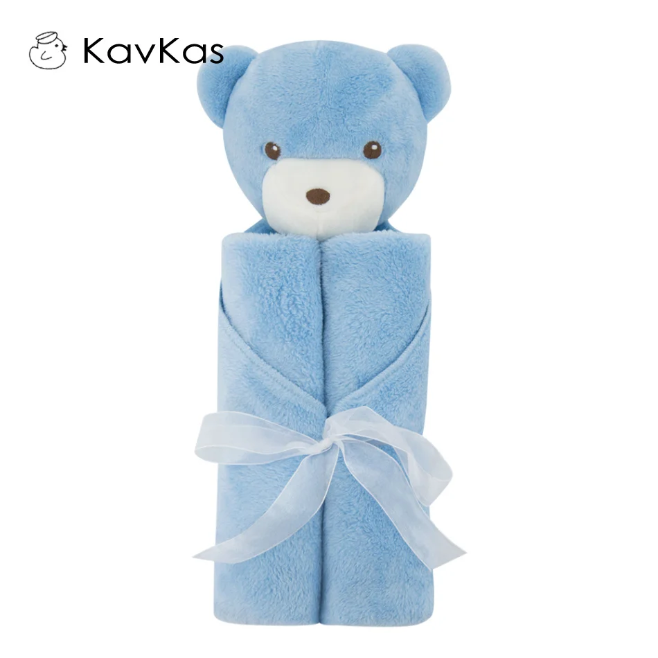 KAVADAPTERS-Couvertures Douces et Chaudes pour Bébé, Literie pour Nouveau-Né, Cadeau d\'Anniversaire, Jouet en Peluche, Animal Souriant, 76x76cm