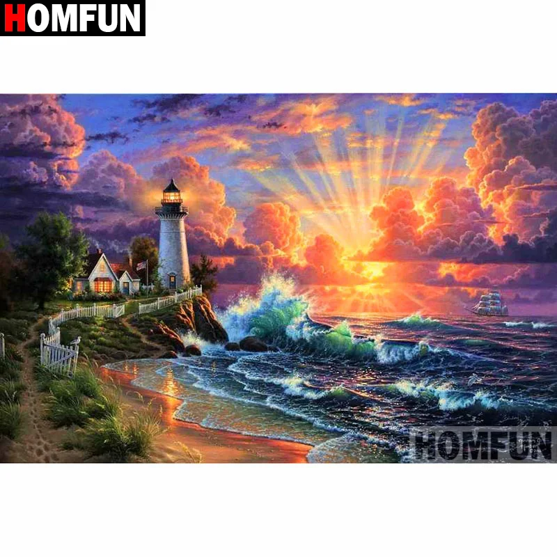 HOMFUN Full Square/Round Drill 5D DIY Diamond Painting 