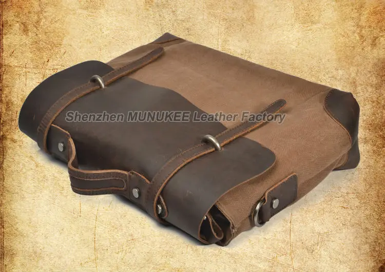 Imagem -04 - Bolsa de Ombro Masculina de Couro de Lona Militar Vintage Bolsa Mensageiro Bolsa Masculina Bolsa Bolsa de Mão Bolsa de Couro Bolsa Crossbody Bolsa