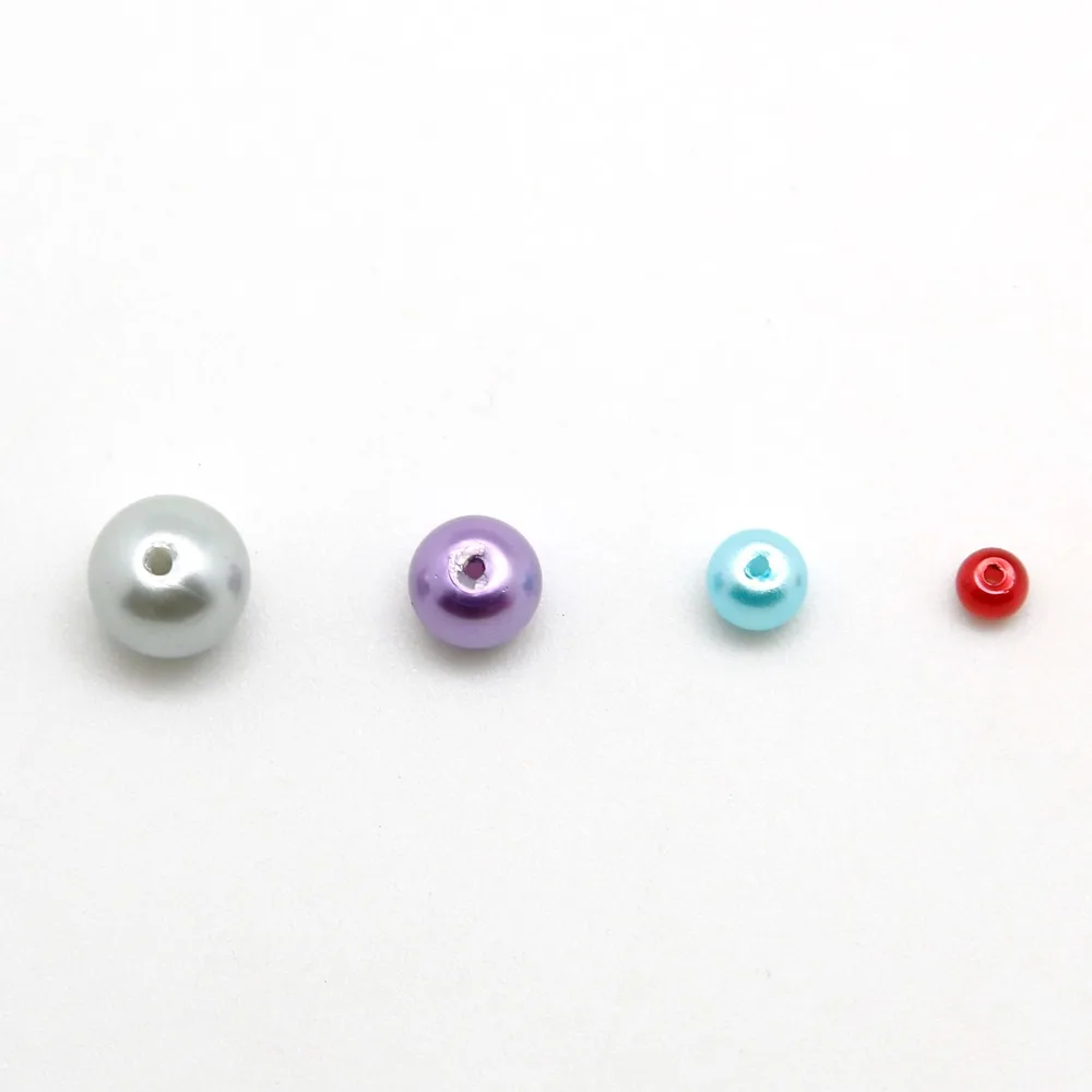 4/6/8/10mm Painted Color Pearlized Round Loose Glass Imitation Pearl Beads for Choker Necklace Bracelet Earrings Jewelry Making