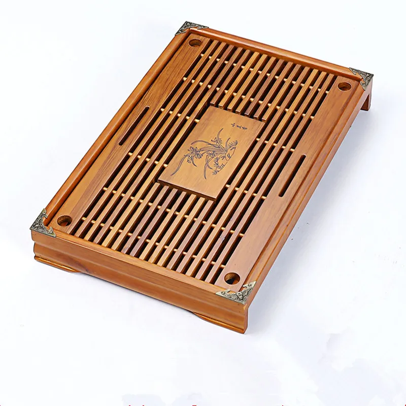 

Household Chinese Kung Fu Tea Tray Solid Wood Tea Tray Table Tea 43*28*6cm Kungfu Gongfu tea set