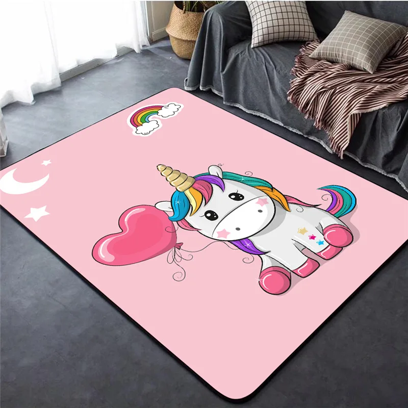 

Pink Cartoon Unicorn Pattern Doormat Child Game Soft Carpets For Living Room Bedroom Area Rugs Kids Room Play Crawl Mats/Carpet