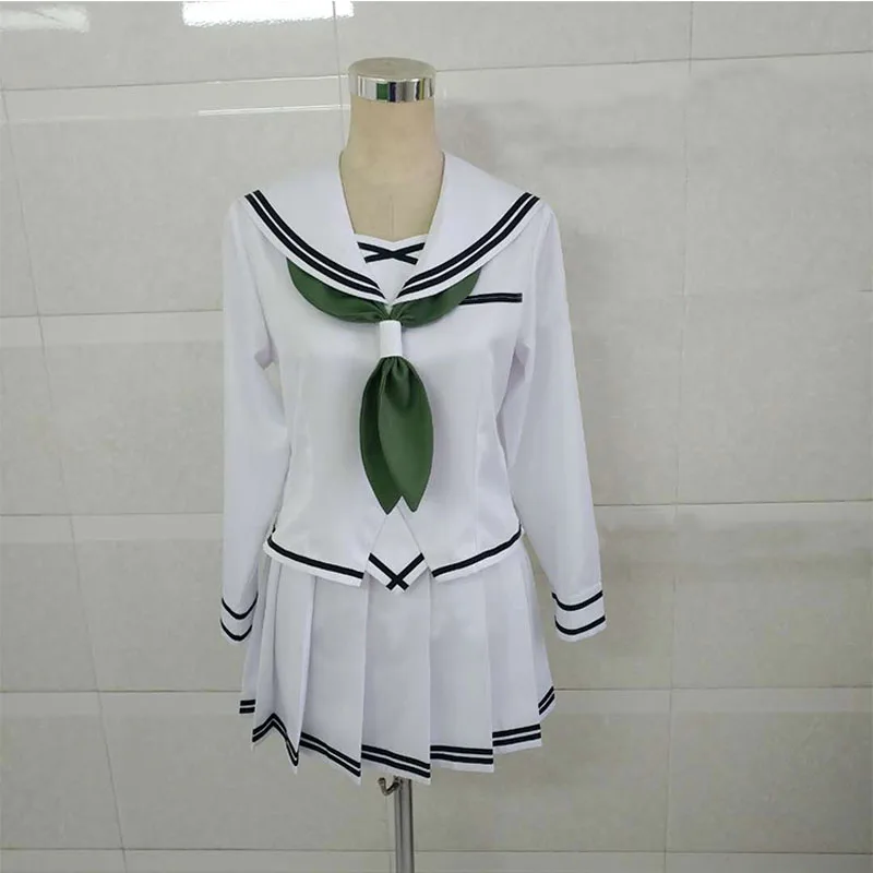 

Kannagi Yuuri Cosplay Japanese daily shool uniform Costume white Sailor Suit Customized