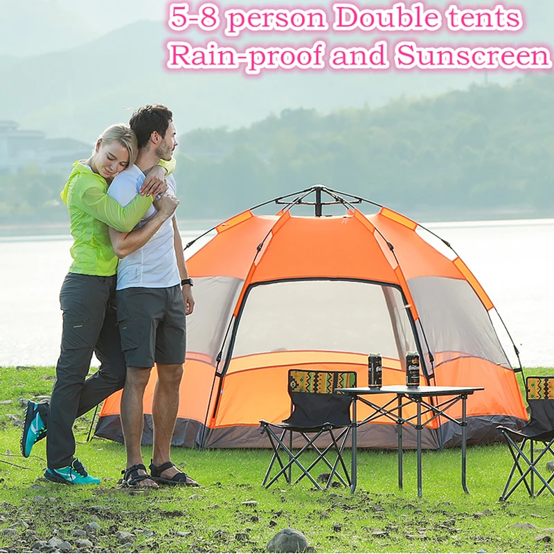 Tienda de campaña Anti UV de doble capa para acampada, accesorio de doble capa para la playa, escalada, viaje familiar, senderismo, excursión, urtra ligera, 240x240x135cm