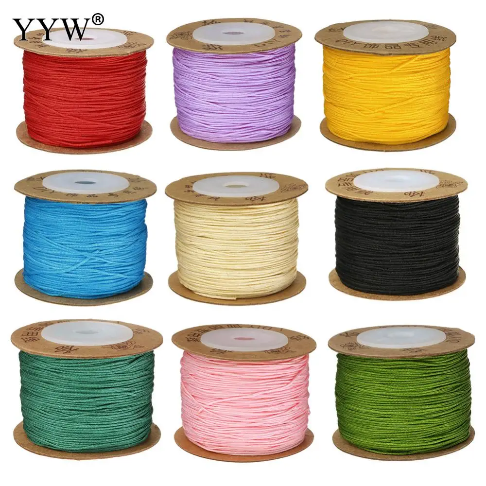 100m/Spool 0.8MM Nylon Cord Thread Cord Plastic String Strap DIY Rope Bead Necklace Bracelet Jewelry Making 24 Color Nylon Cord