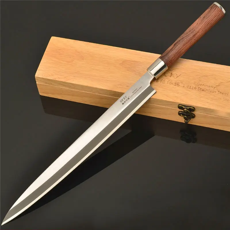 Japanese Fish Filleting Cooking Sashimi Yanagiba Left Hand Knife Sushi With Wood Handle Good Balance