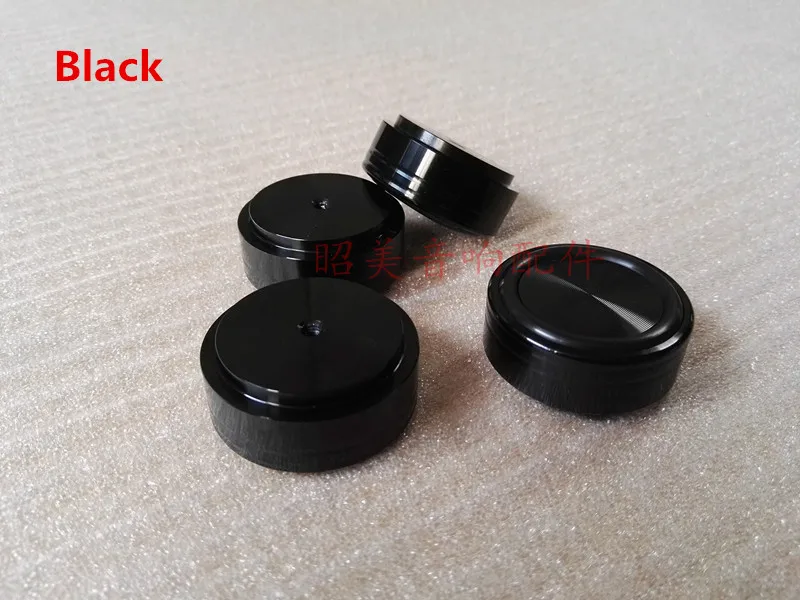 Silver / black Diameter 39mm Height 17mm All aluminum audio amplifier feet Speaker shock pad Shock pin nail