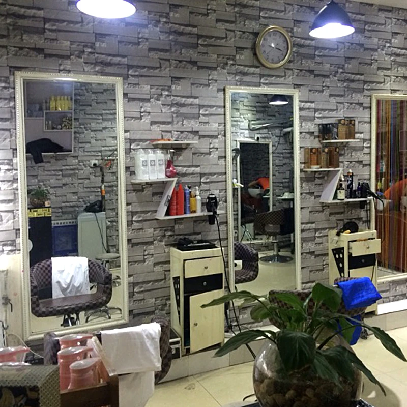 wellyu Hairdresser brick wallpaper clothing store 3d brick wall tv background Vintage brick beauty salon hot pot Shop Wallpaper