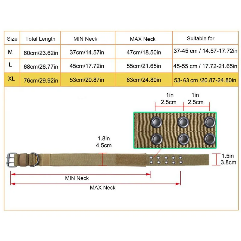 4.5cm Width Durable Nylon Tactical Dog Collar Outdoor Adjustable Military Dog Collar Dog Police Pet Products Wholesale