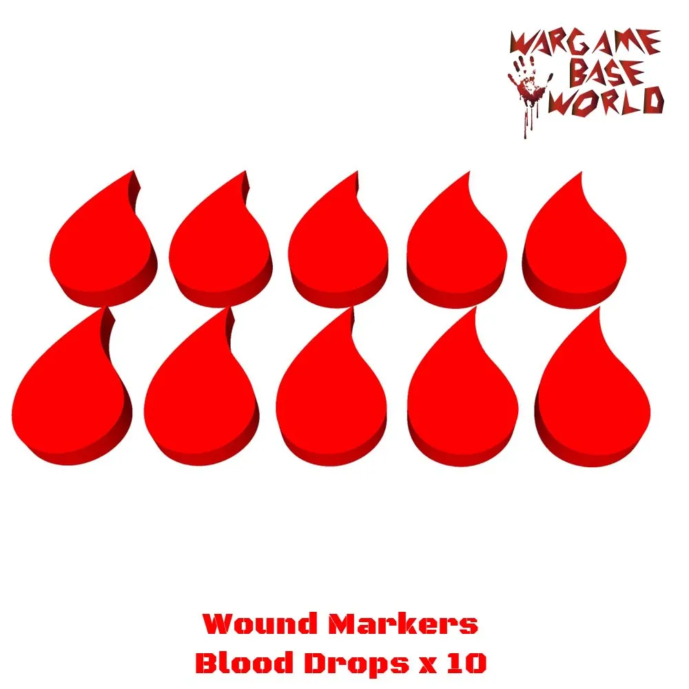 

Wargame Base World - Wound Markers - Blood Drops