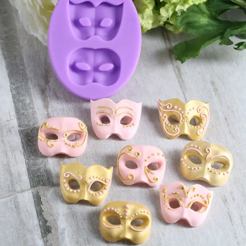 Masquerade Mask Silicone Mold Fondant Mould Cake Decorating Tools Chocolate Gumpaste Molds, Sugarcraft, Kitchen Accessories