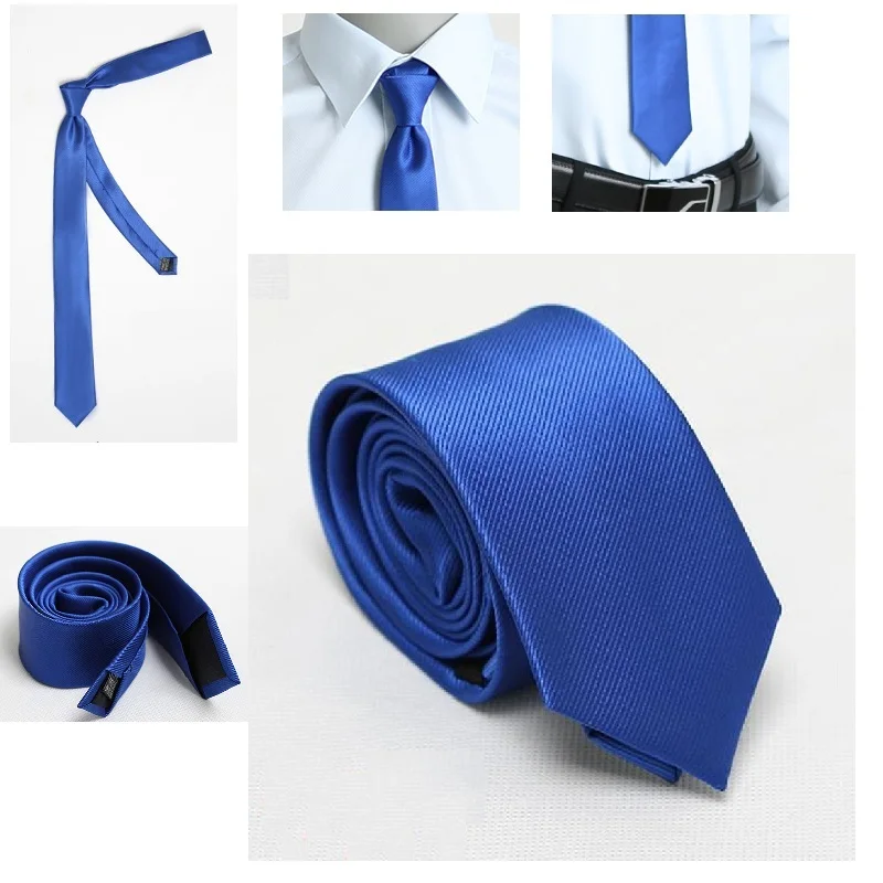 HOOYI 2019 polyester men's Royal Blue neck tie Mariage Ties for Men