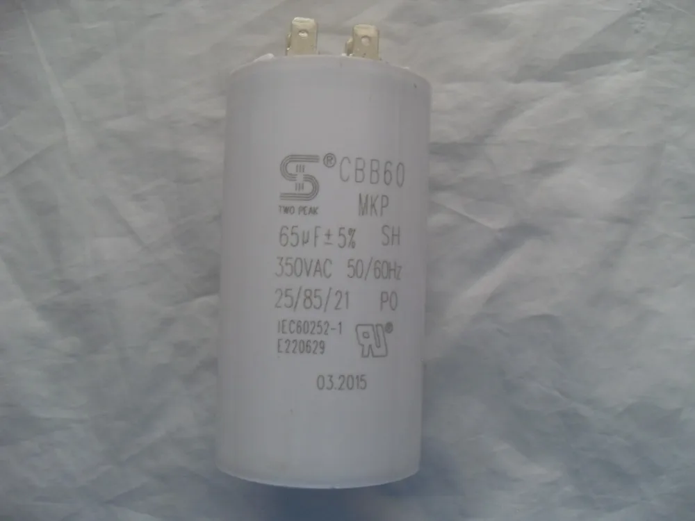 

Generator Capacitor CBB60 65 uF +/- 5% 50 or 60 Hz. Up to350 volts AC,65MF Generator Regulator