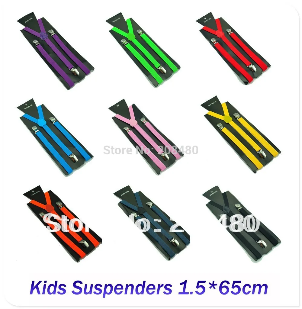 

Free shipping 1.5cm Kids Suspenders BOYS/GIRLS Suspender Elastic Braces Slim Suspender 22 Colors Mix Y-back Suspenders Gallus