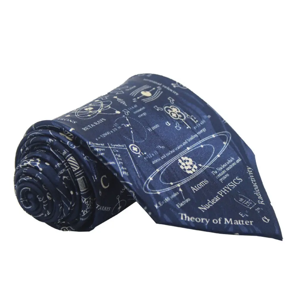 Match-Up New Polyester Print Science Elements Casual Men\'s Tie Cartoon Tie Bowtie Fashion Casual Printed Ties for Men Wedding