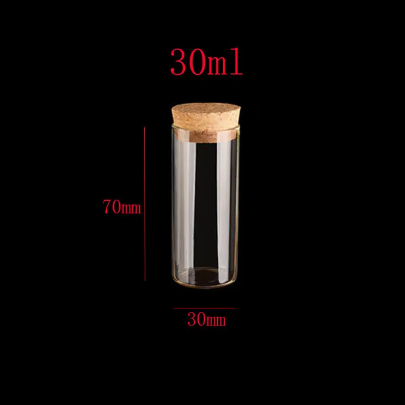 

100pcs wholesale 30ml Glass bottle with Wood cork, 1oz clear Glass Vials Craft bottle with Corked lid,small glass bottles