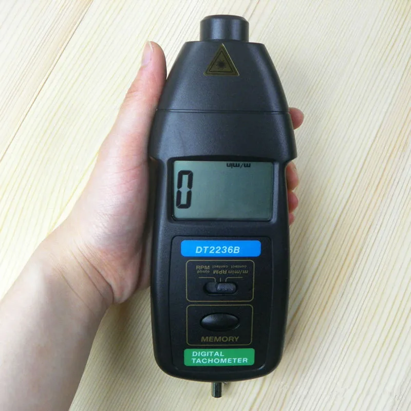 Tacômetro Fotoelétrico e Tacômetro de Contato Medidor de Duas Funções Velocidade Rpm Laser Tacômetro Digital Dt2236b