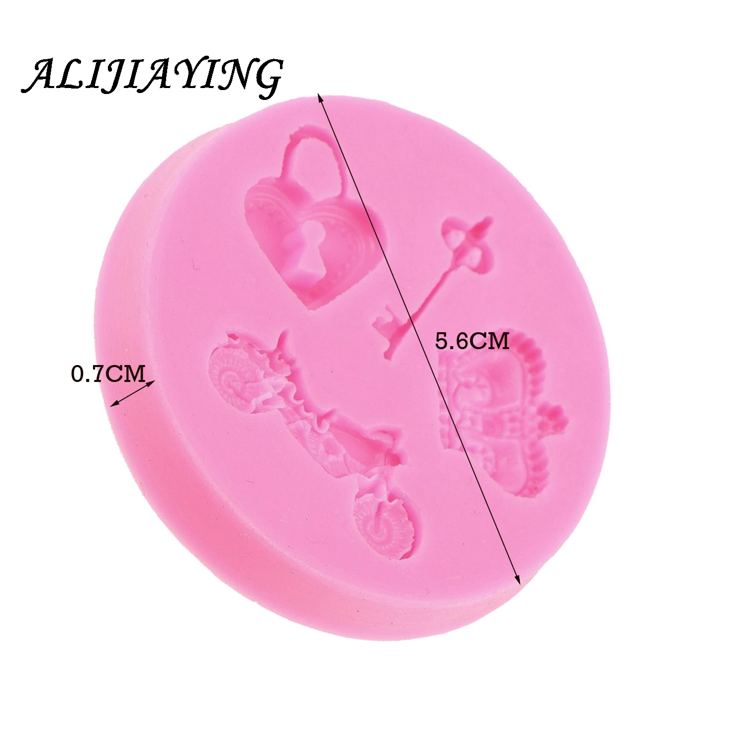 1Pcs Love lock key motorcycle fondant silicone mold for cake decorating tools cooking Sugarcraft Baking Accessories D0437