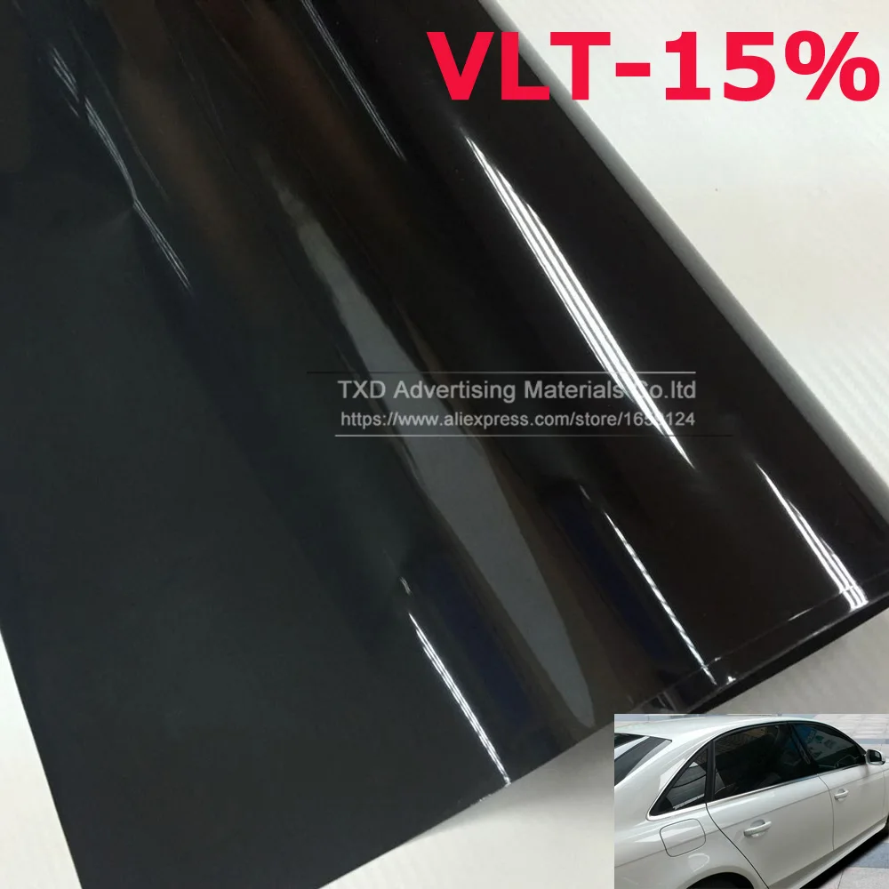 50x300cm BLACK Car Window Tint Tint Film Glass VLT 15% Solar UV Protection Summer Prevent Ultraviolet Car side window solar tint