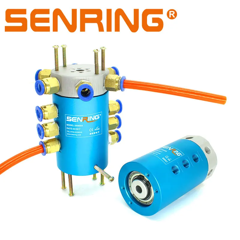 6 Passages Rotating Conductive Slip Ring 6-56 Wires Pneumatic Hydraulic Rotating Joints Connector for Gas Flaw Vaccum