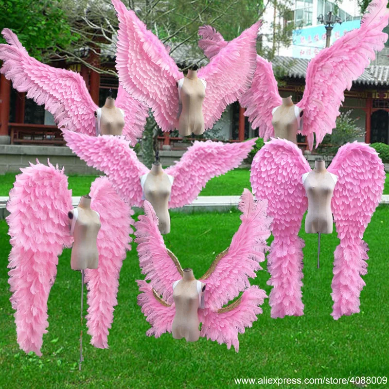 High quality cute pink angel wings nice gifts for girls adults fairy wings for dance wedding decoration shooting props