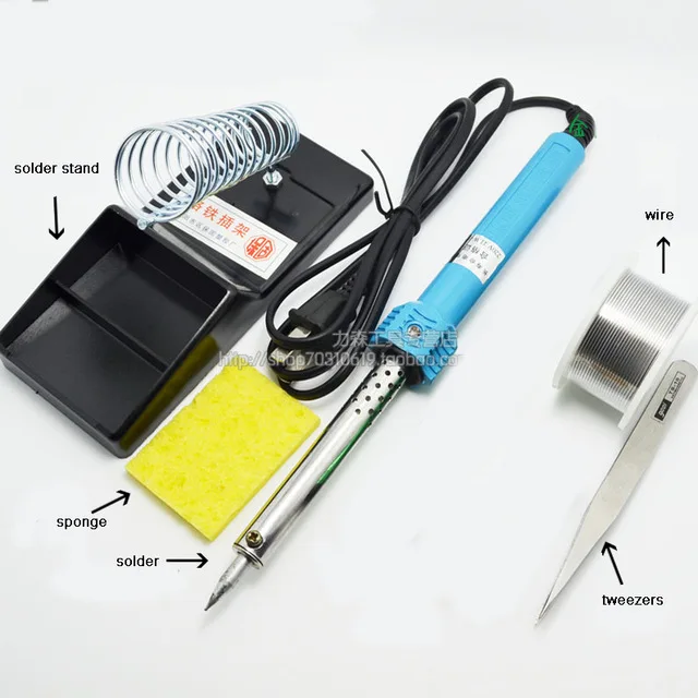 Free shipping 40 Watts Electric Soldering Iron Solder Tool Kits, 5 parts package quality soldering Physics tools