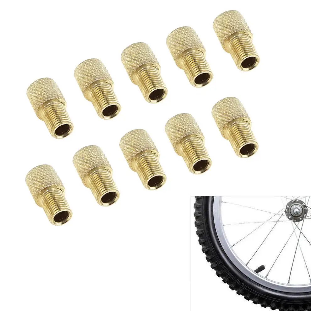 10pcs/lot Zinc Alloy Presta to Schraeder Valve Bicycle Pump Converter Adapter Change Head with Reticulate for Air Inflator