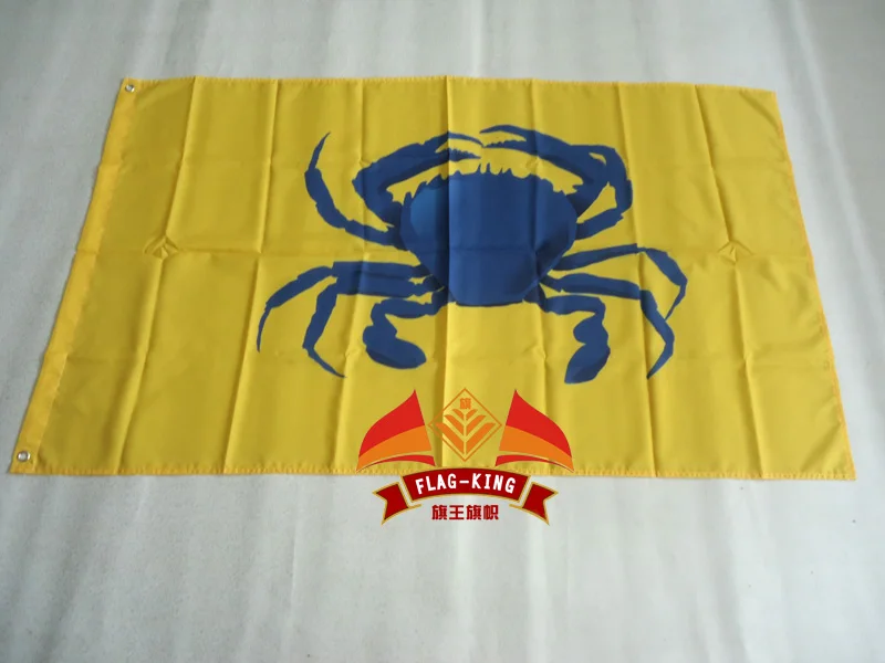 

Crab with yellow Flag 90*150CM polyester flag, Crab with yellow game banner