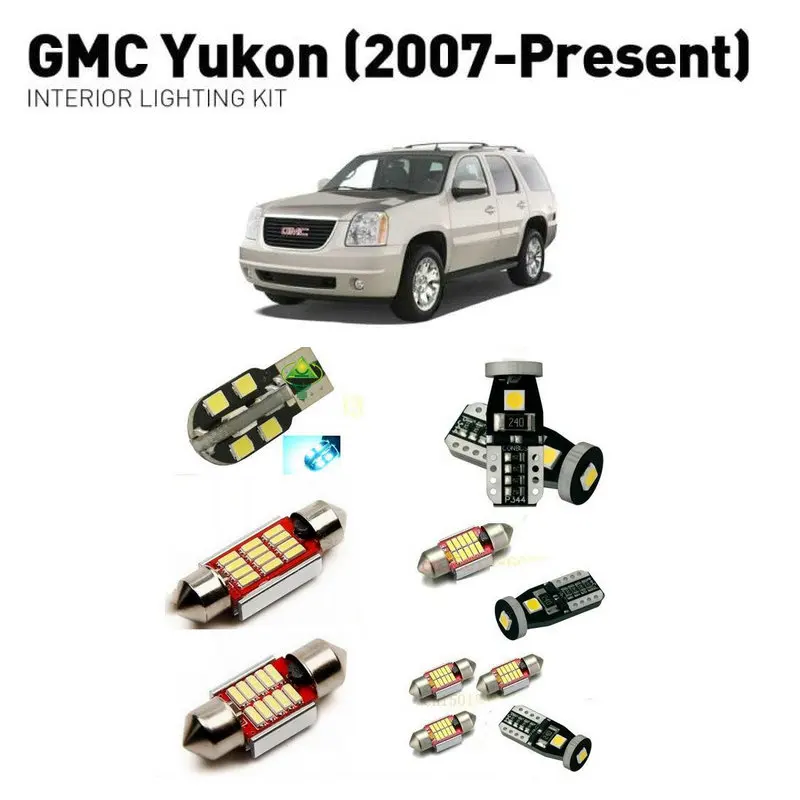 

Led interior lights For GMC yukon 2007+ 13pc Led Lights For Cars lighting kit automotive bulbs Canbus