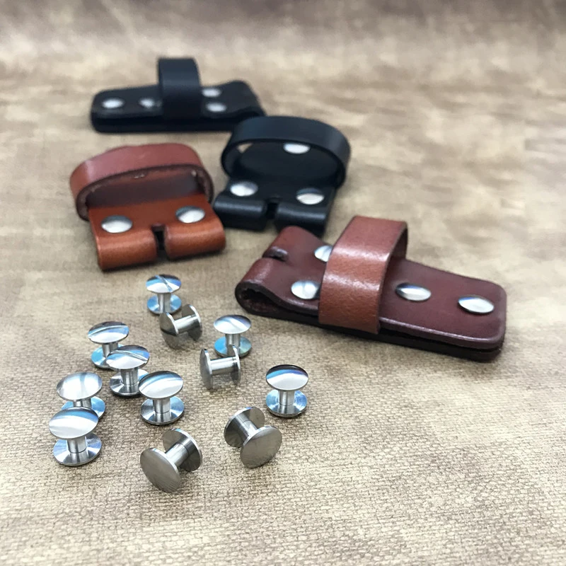 Pin Buckle Head Belt Connection Loops Ring Top Layer Cowhide Handmade Diy Leather Belt Accessories With Titanium Rivet