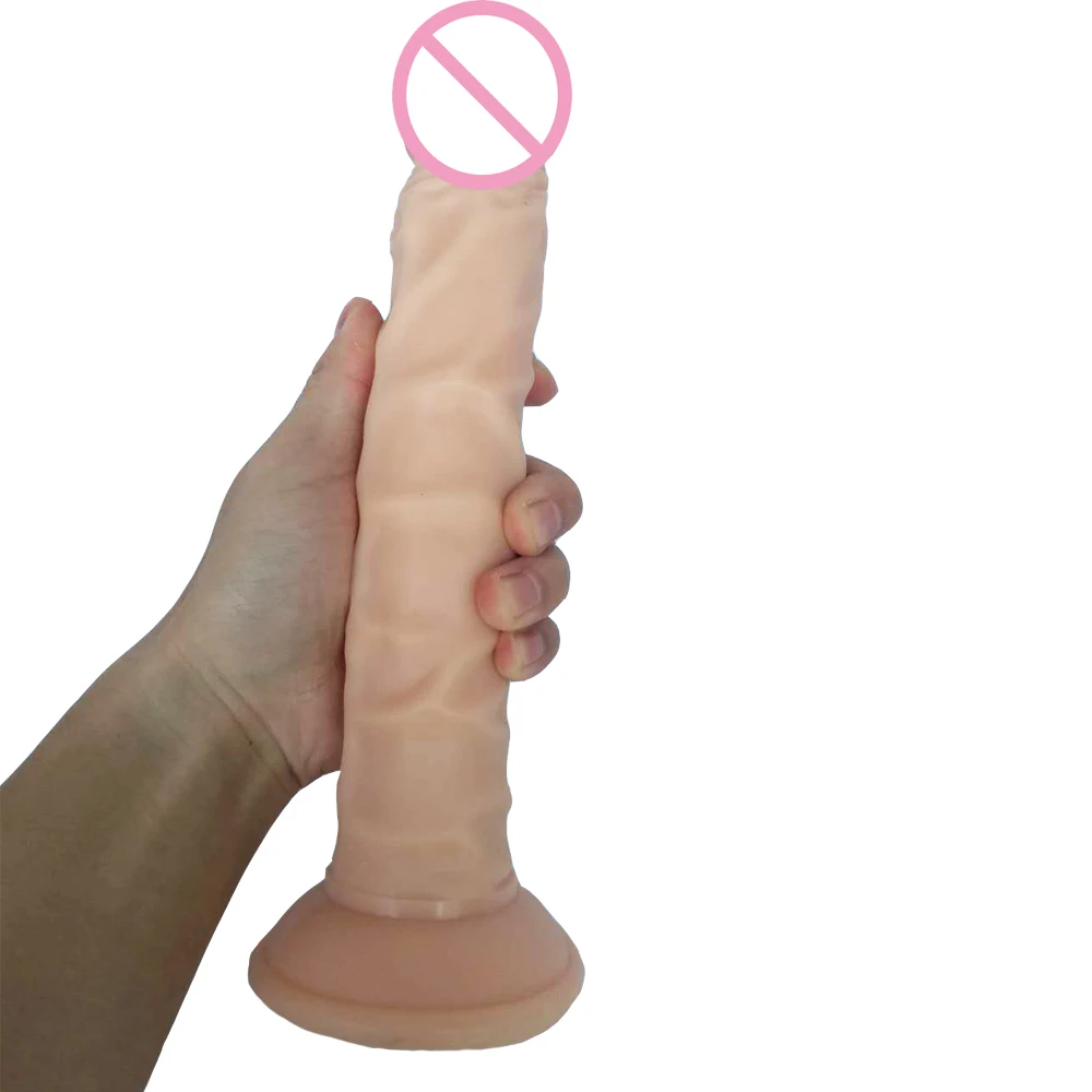 HOWOSEX Super Huge long 25*4cm Realistic Dildo soft penis Strong Elastic Vagina Massager with Suction Cup for Female sex toy