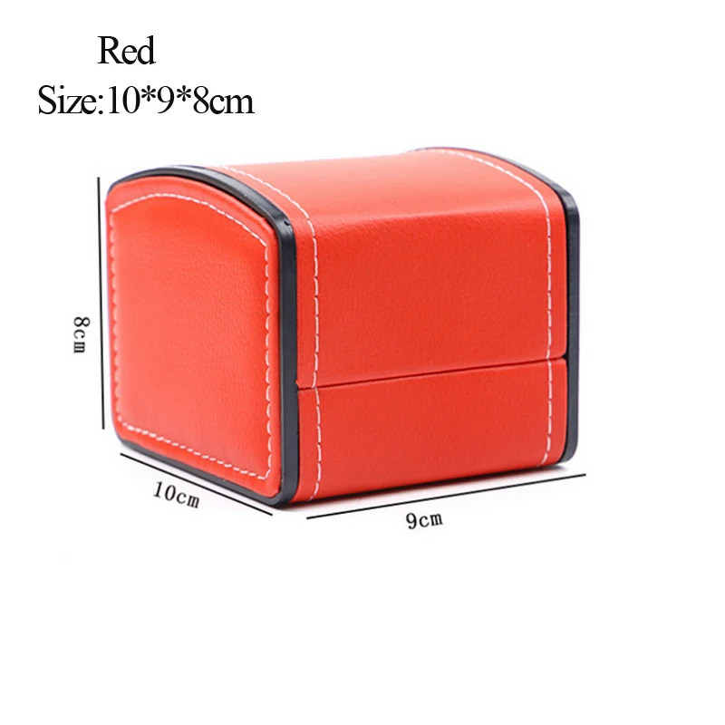 Hot Selling Luxury PU Leather Watch Box 10*9*8cm Red/Black/Brown Flip Watch Display Box Watch Storage Box Factory Direct Sales