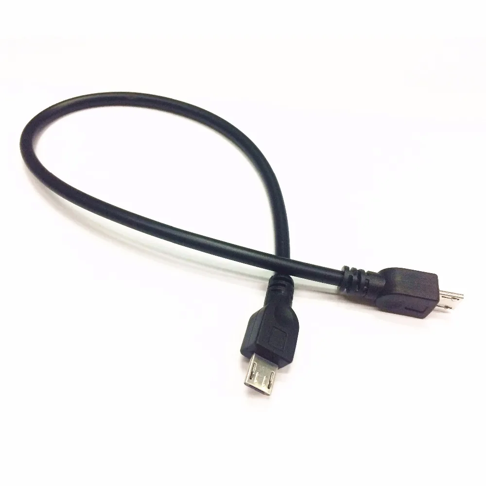 Cable USB Micro USB macho a Micro USB macho OTG Cable USB corto OTG móvil adaptador de dispositivo 25cm negro