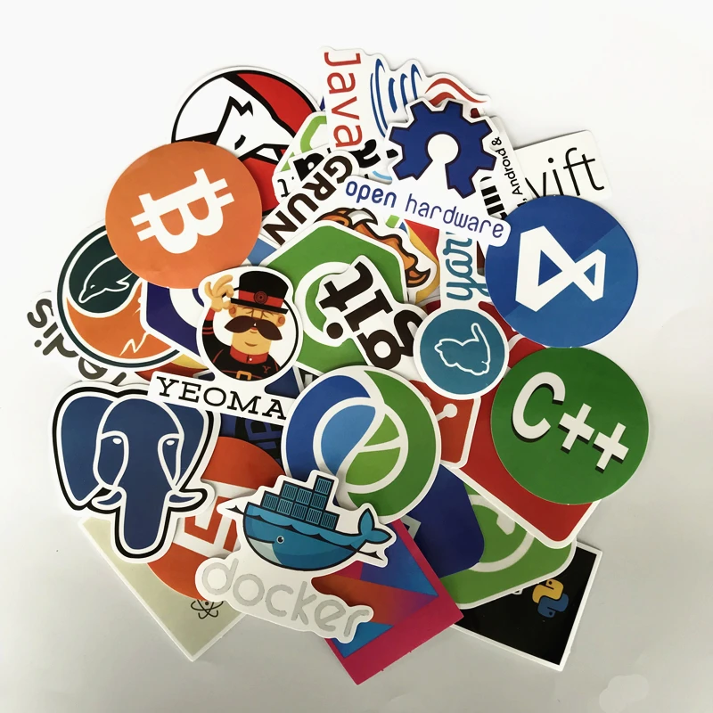 10/30/50Pcs Internet Java JS Php Html Cloud Docker Bitcoin Programming Language APP Logo  Car DIY Laptop Stickers