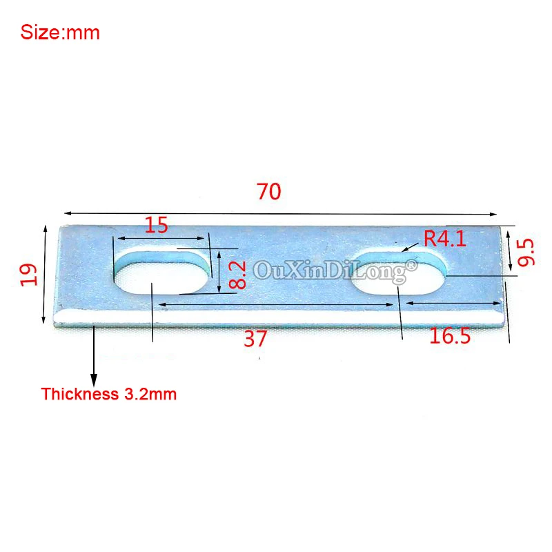 50PCS Metal Straight Flat Corner Braces 3.2x70x19 Furniture Splicing Code Board Frame Shelf Support Brackets Connecting Fittings