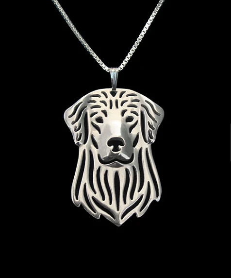 wholesale cartoon Boho Chic Alloy GOLDEN RETRIEVER necklace dog pendant jewelry golden colors plated 12pcs/lot