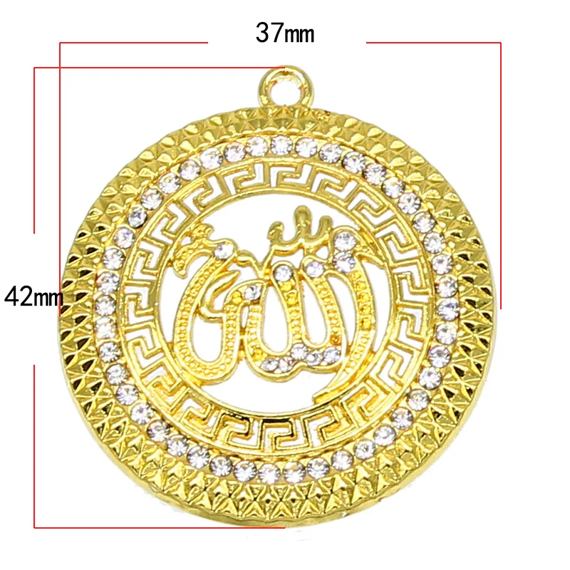 3 new brand Muslim Allah Jewelry Necklace Accessories Pendant Gold Round DIY Pendant Religious Muslim Jewelry Female