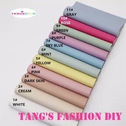 11pcs---20X22CM DIY Hair Bow Material Candy Color Embossed PU Synthetic Faux Leather