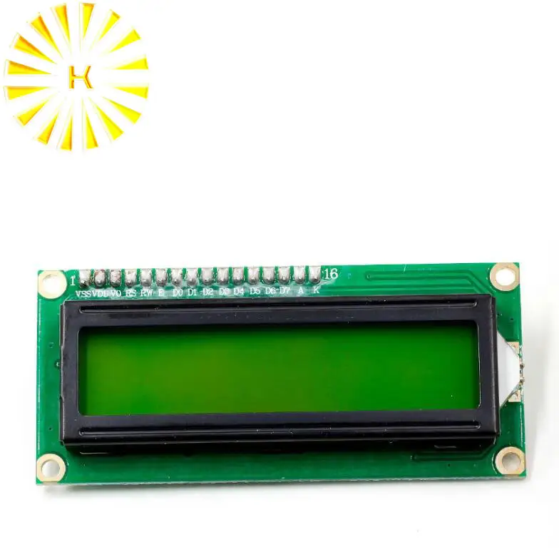 LCD1602 1602 LCD HD44780 Tela LCD de caracteres Amarelo Blacklight TFT 16X2 Módulo LCD DC 5V