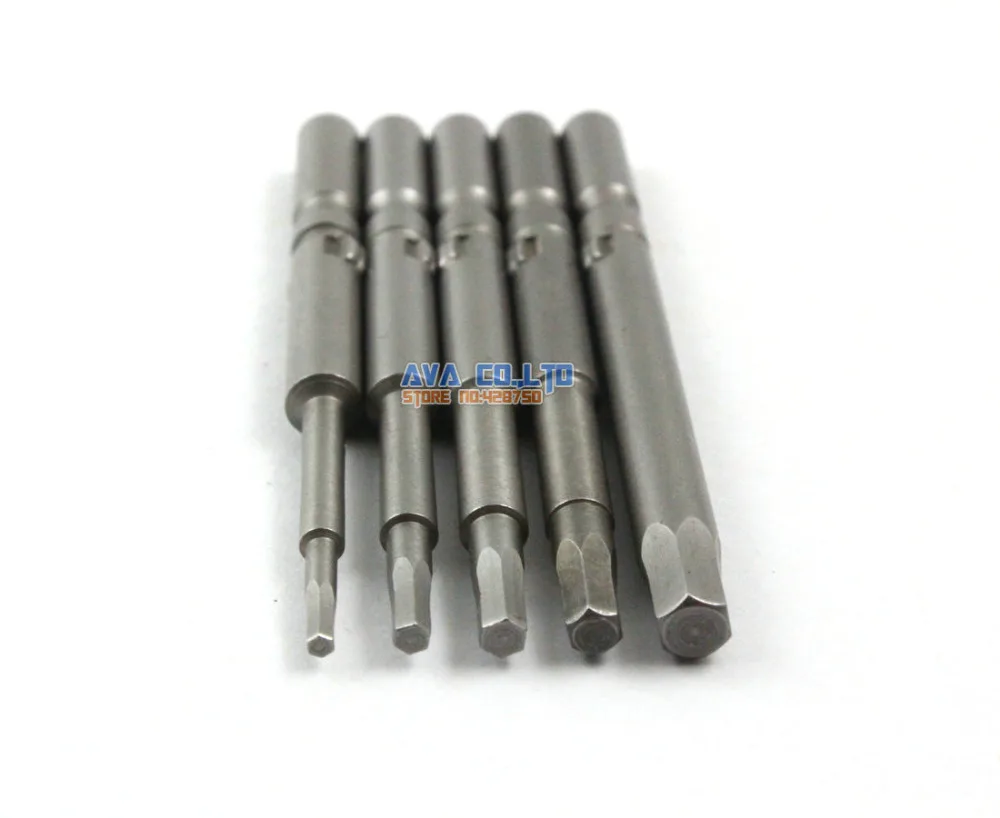 1 Set 5 Pieces Magnetic 5mm Round Shank Hexagon Screwdriver Bit S2 Steel / 60mm