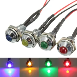 JX-LCLYL 1pc 12V 8mm Metal Waterproof Car Truck LED Indicator Pilot Dash Light Lamp