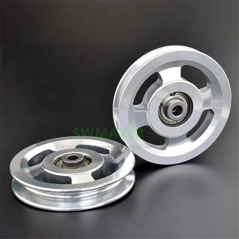 1pcs 10*114*19.5mm Aluminum Alloy All-metal Guide Wheel/Crane, Rolling Pulley for Big Bird Fitness Equipment and Apparatus