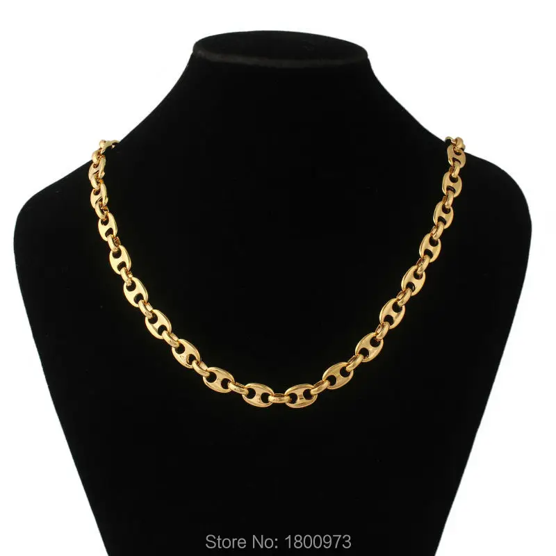 Adixyn Gold Color Necklace Fashion Men Jewelry Wholesale New Trendy Link Chain Collar Lobster Necklace