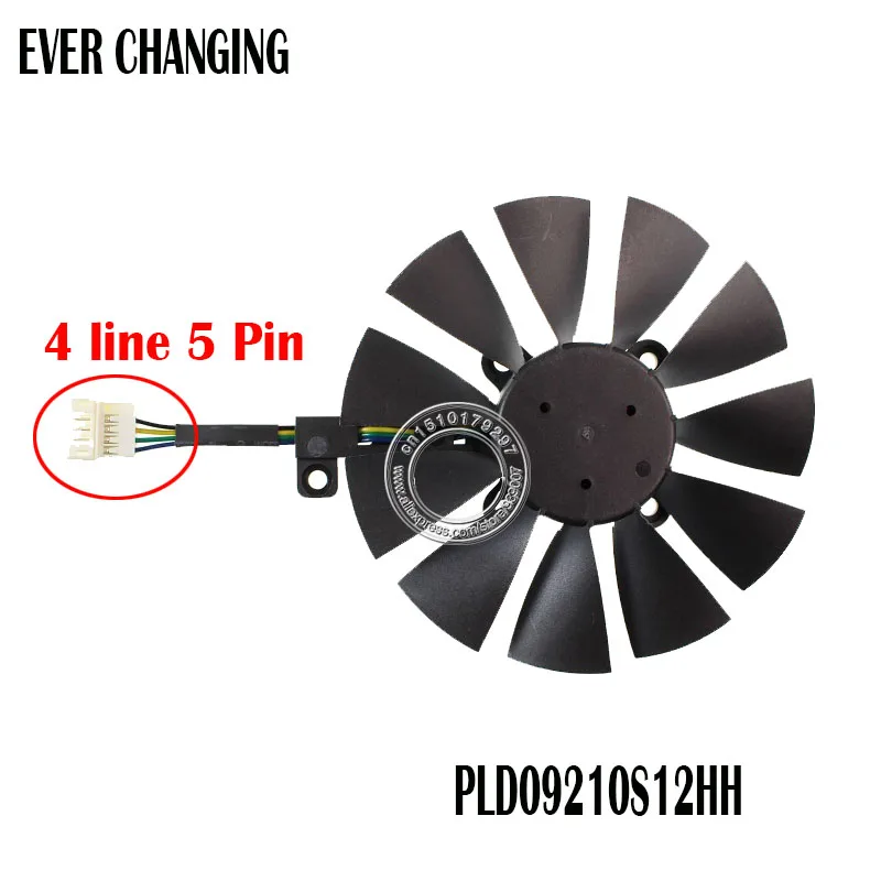 Free Shipping PLD09210S12HH 87mm 12V 0.40A 4Wire 5Pin For ASUS STRIX GTX960 GTX970 Graphics Card Cooler Cooling Fan