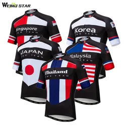 Weimostar Thailand Korea Japan Team Cycling Jersey Summer Men Mountain Bicycle Clothing Quick Dry Racing Sport MTB Bike Jersey