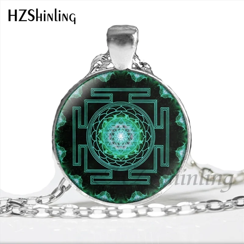 NS-00806 chakra Spiritual Buddhist Sri Yantra Pendant Necklace Sacred Geometry Sri Yantra Jewelry meditation Necklace HZ1