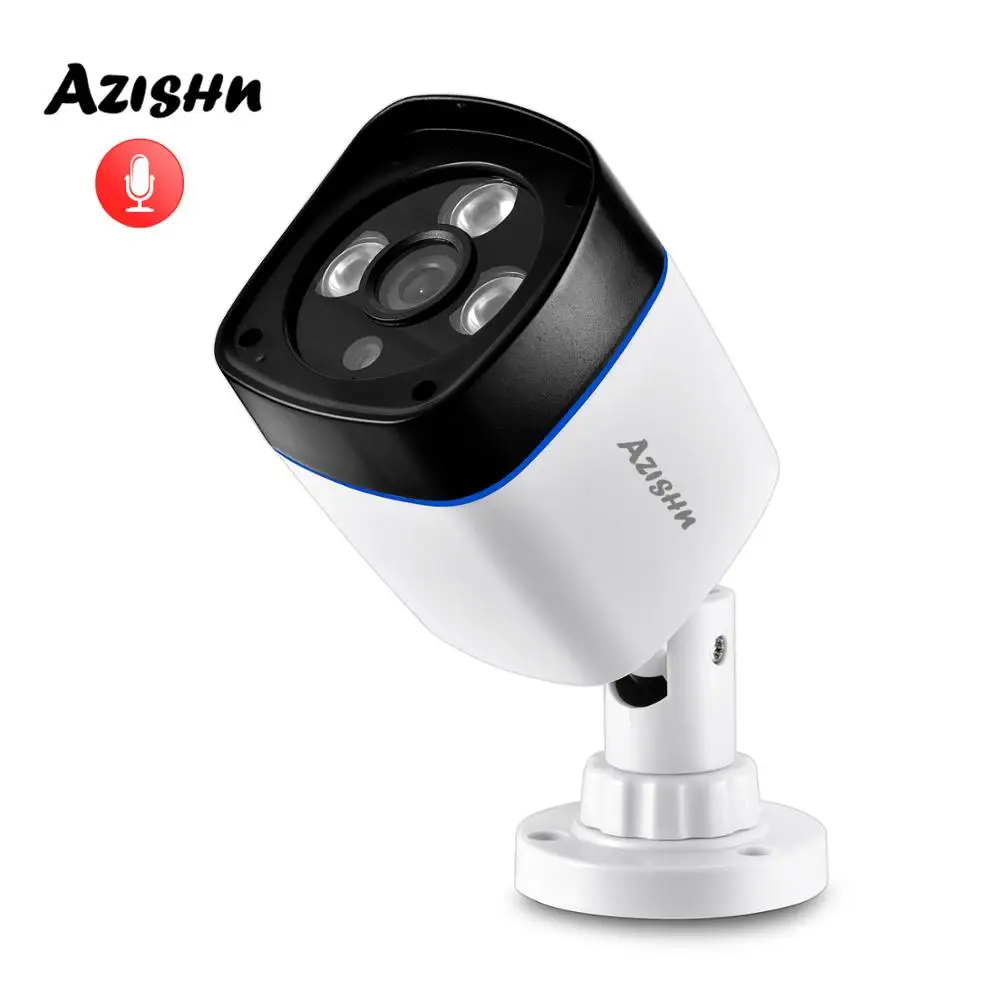 

AZISHN Audio H.265 2MP HD 1080P 25fps Security IP Camera outdoor bullet Video Network cctv Camera POE Optional